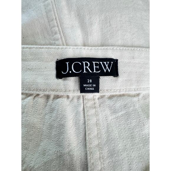 J.Crew Cream Button Front Mini Skirt High Rise Pockets coast Preppy Size 28 - Picture 4 of 6